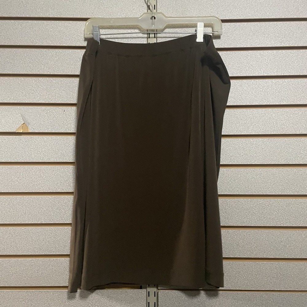 Simonton Says Large XL Brown Knee Length Stretchy Pencil Skirt Polyester Spandex